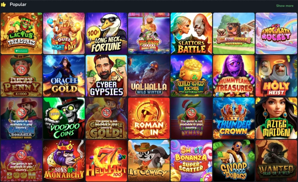 Игровые автоматы и слоты на платформе